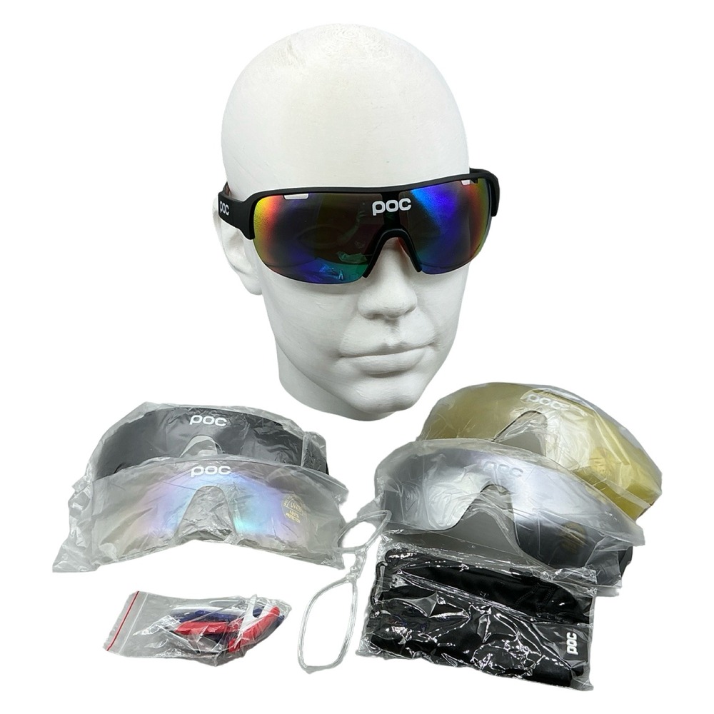 POC DO Blade AVIP Sunglasses Black Carl Zeiss 5 Interchangeable Lens Set Italy